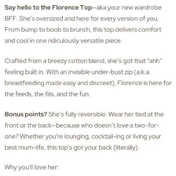 The Lullaby Club Florence Tie Front Top Small Medium Large Maternity Feeding - Picture 15 of 16